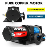 X-BULL 12V Electric Winch 3000LB ATV Winch Boat Trailer Winch Synthetic Rope - Top-Down View