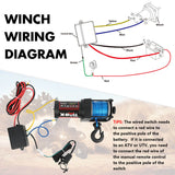 X-BULL Electric Winch 12V 3000LBS Synthetic Rope ATV UTV Boat Trailer With 2 X Wireless remote - Top-Down View