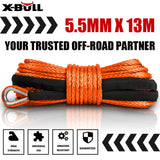 X-BULL 12V Electric Winch 5000LBS Wireless Steel Cable ATV Boat With 13M Synthetic Rope - Front View