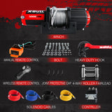 X-BULL 12V Electric Winch 5000LBS Wireless Steel Cable ATV Boat With 13M Synthetic Rope - Side View