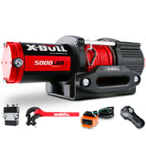 X-BULL Electric Winch 12V 5000LBS Synthetic Rope Wireless remote ATV UTV Boat Trailer - Front View
