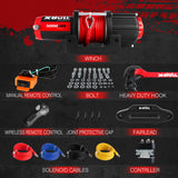 X-BULL Electric Winch 12V 5000LBS Synthetic Rope Wireless remote ATV UTV Boat Trailer - Side View