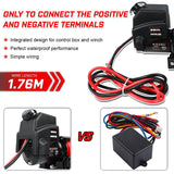 X-BULL Electric Winch 6000LBS 12V BOAT Synthetic Rope Wireless Remote 4WD ATV UTV - Top-Down View