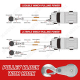 X-BULL Electric Winch 6000LBS 12V BOAT Synthetic Rope Wireless Remote 4WD ATV UTV - Front View