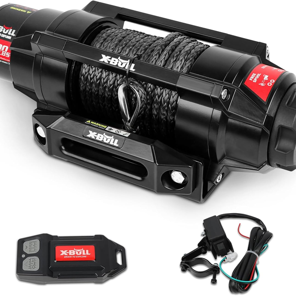 X-BULL 6000lbs Electric Winch 12V Synthetic Rope Towing Trailer ATV UTV BOAT Upgraded version