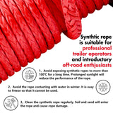 X-BULL 14500LBS Electric Winch 12V synthetic rope with Recovery Tracks Gen3.0 Red - Low Angle