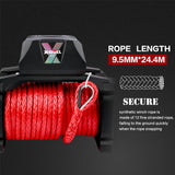 X-BULL 12V Electric Winch 14500LBS synthetic rope with 4PCS Recovery Tracks Gen3.0 Black - Extra Image