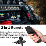X-BULL Electric Winch 12V 14500LBS Synthetic Rope Wireless remote 4WD 4X4 Car Trailer - Rear View