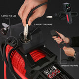 X-BULL Electric Winch 12V Synthetic Rope Wireless 14500LB Remote 4X4 4WD Boat - Top-Down View
