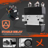 X-BULL 4500lbs Heavy-Duty 12V Electric Winch with Steel Wire Cable for Boats, ATVs, UTVs, and Trailers - Pack of 4 Units - 45-Degree Angle