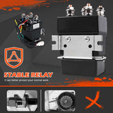 X-BULL 4500LB Electric Winch 12V Winch Boat Trailer ATV Steel Cable With 5.5MX13M Synthetic Rope Grey - Top-Down View