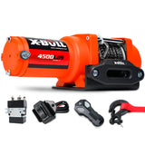 X-BULL Electric Winch 12V 4500LBS Synthetic Rope Wireless remote ATV UTV Boat Trailer - Front View