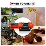X-BULL 4500lbs 12V Electric Winch with Synthetic Rope and Wireless Remote for ATV/UTV - Front View