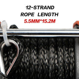 X-BULL 4500lbs 12V Electric Winch with Synthetic Rope and Wireless Remote for ATV/UTV - Close-Up Angle
