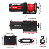 X-BULL 2500LBS Electric Winch 12V Winch Synthetic Rope 15.2M ATV Winch Kit Boat Winch Trailer - Front View