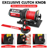 X-BULL 2500LBS Electric Winch 12V Winch Synthetic Rope 15.2M ATV Winch Kit Boat Winch Trailer - Side View