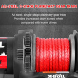 X-BULL 2500LBS Electric Winch 12V Winch Synthetic Rope 15.2M ATV Winch Kit Boat Winch Trailer - Close-Up Angle