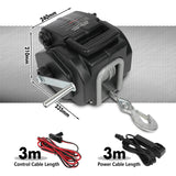 High-Performance 12V 6500LBS Electric Boat Winch with Remote Control and Steel Cable - Side View
