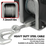 High-Performance 12V 6500LBS Electric Boat Winch with Remote Control and Steel Cable - Top-Down View