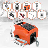 X-BULL 12V Electric Boat Winch 5000LBS Portable Wireless Remote Trailer Winch Steel Cable - Top-Down View