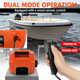 X-BULL 12V Electric Boat Winch 5000LBS Portable Wireless Remote Trailer Winch Steel Cable - Rear View