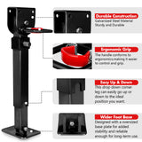 X-BULL Drop Down Legs 440MM- 560MM Trailer Steel Legs Caravan Corner 1200LBS Black - Front View