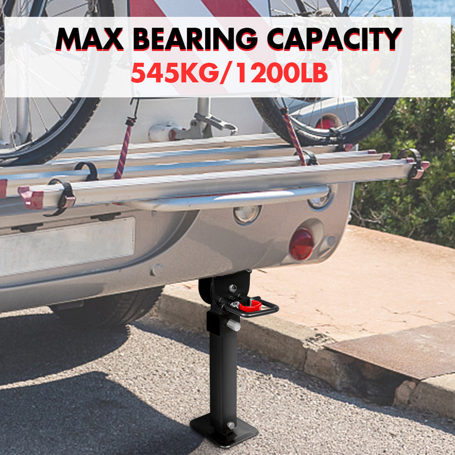 X-BULL 4x 440mm Drop Down Corner Legs W/Handle Steel Base Caravan Stabilizer Black, image 3
