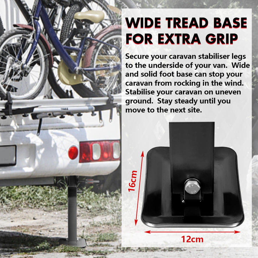 X-BULL 4x 440mm Drop Down Corner Legs W/Handle Steel Base Caravan Stabilizer Black, image 11