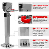 X-BULL Drop Down Corner Legs 440MM- 560MM Caravan Corner Stabilizer 1200LBS 2PCS Silver - Front View