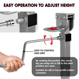 X-BULL 4x 440mm Drop Down Corner Legs Steadies Handle Steel Foot Caravan Trailer Silver - Rear View