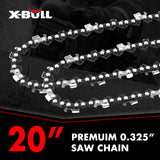 X-BULL 20'' Chainsaw Bar and Chain 0 .325 Pitch Gauge 76 Link Universal - Front View