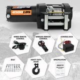 Electric Winch 4500LBS Winch Steel Cable Trailer Towing Remote ATV Winch UTV Winch 4WD - Front View