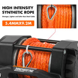 Electric Winch 4500lbs Winch Synthetic Rope Wireless Towing Trailer ATV Winch UTV Winch 4WD - Close-Up Angle