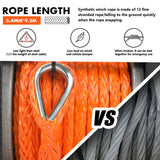 Electric Winch 4500lbs Winch Synthetic Rope Wireless Towing Trailer ATV Winch UTV Winch 4WD - Low Angle