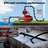ETOSHA 2000W Garden Water Pump High Pressure 4-Stage Tank Irrigation Water Pump - Top-Down View
