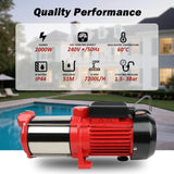ETOSHA 2000W Garden Water Pump High Pressure 4-Stage Tank Farm Irrigation Pump - Low Angle