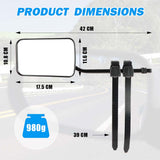 X-BULL Universal Clamp-On Towing Mirrors for 4X4, Caravans & Trailers - Pair of Adjustable Side Mirrors - Extra Image