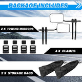 Universal Fit Towing Mirrors - 2x Clip-On Pair for 4X4, SUV, and Caravan Trailers