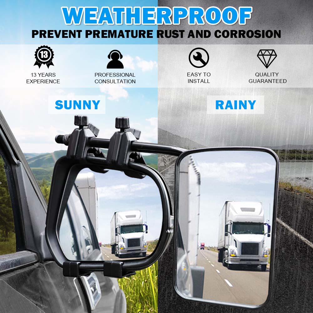 Universal Clip-On Towing Mirrors for SUVs, Trailers, and 4WDs - Set of 5