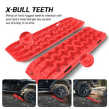 X-BULL Recovery Tracks Gen 3.0 Sand Track Mud Snow 10T 2 Pairs 4PC 4WD 4X4 Red - Rear View