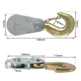 4T Heavy-Duty Snatch Block Pulley with Hook for Off-Road 4WD ATV and UTV - Top-Down View