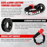 X-BULL Soft Shackle Synthetic Rope Recovery Snatch Ring /Recovery Hitch Receiver - Front View