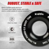 X-BULL Soft Shackle Synthetic Rope Recovery Snatch Ring /Recovery Hitch Receiver - Top-Down View
