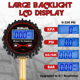 X-BULL Digital tire pressure gauge 250PSI Tyre Air Pressure Car Motorcycle LED - 45-Degree Angle