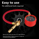 Automatic 4WD Tire Pressure Deflators with Brass Valve Cores - Set of 4 - 45-Degree Angle
