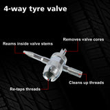 Automatic 4WD Tire Pressure Deflators with Brass Valve Cores - Set of 4 - Rear View
