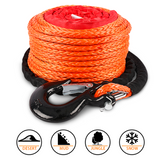 ZESUPER Winch Rope 9.5MM X 30M Dyneema SK75 Hook Synthetic Car Tow Recovery Cable Hook - Rear View