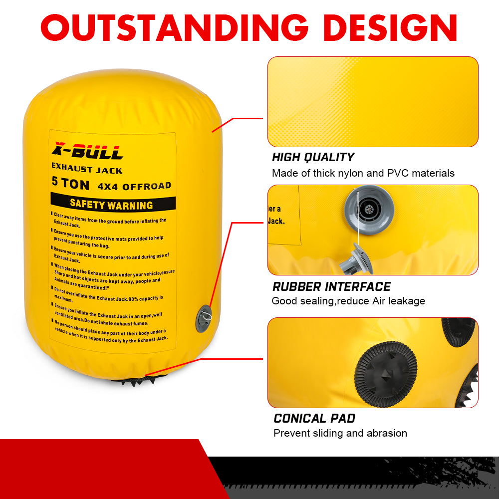 X-BULL Exhaust Jack Recovery Jack Air Bag Multi Layer Truck Rescue Kit 4x4 4WD 10 Units