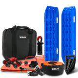 X-BULL 4WD Recovery Essentials Kit with Gen 2.0 Blue Recovery Tracks, Snatch Strap, and Complete Off-Road Accessories