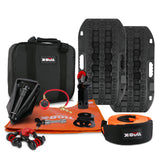 X-BULL Winch Recovery Kit with Mini Recovery TracksBoards Snatch Strap Off Road 4WD - Front View